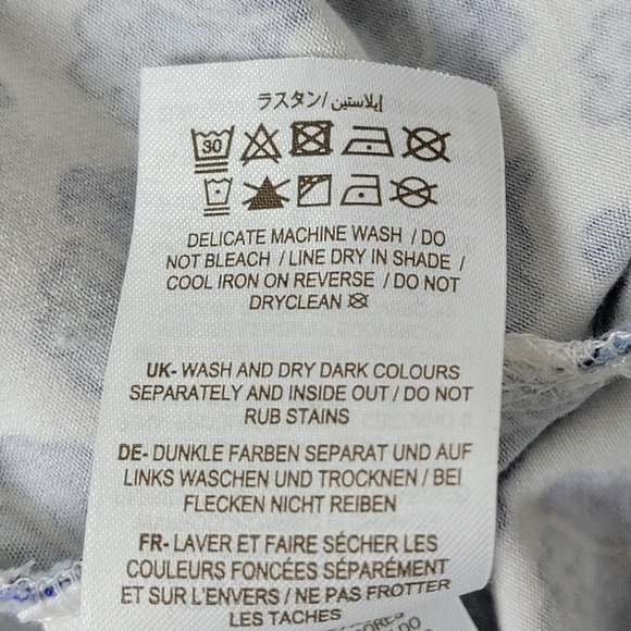 Boden Women's 8R Blue White Floral Smocked Waist Short Sleeve Coastal Midi Dre - Picture 9 of 10